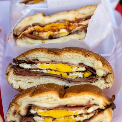 Ham, egg, and cheese sandwich.