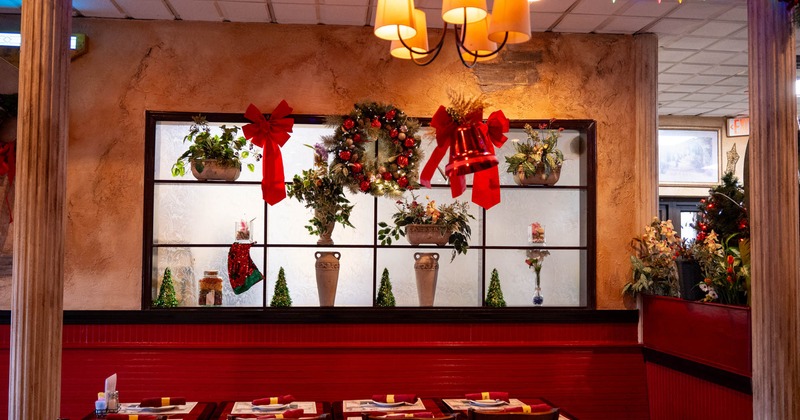 Tables and Christmas decorations