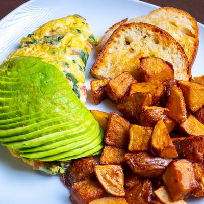 Avocado omelet.