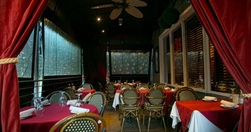 Interior, tables ready for guests