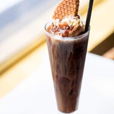 A tall glass of seasonal chocolate cocktail