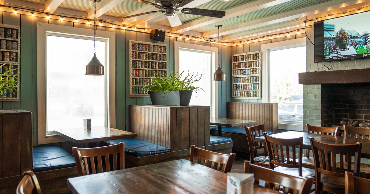 Interior, dining area, tables ready for guests
