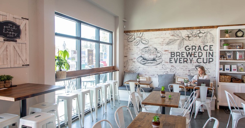 Restaurant interior, main seating area