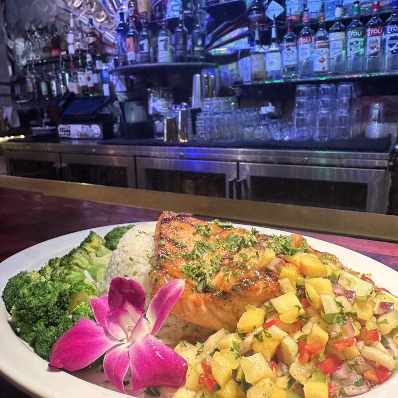 menu item 9 of 10, Citrus Glazed Salmon* (GF)