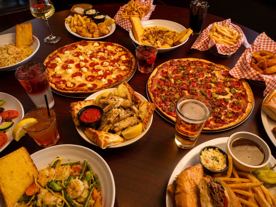 various food dishes, top view