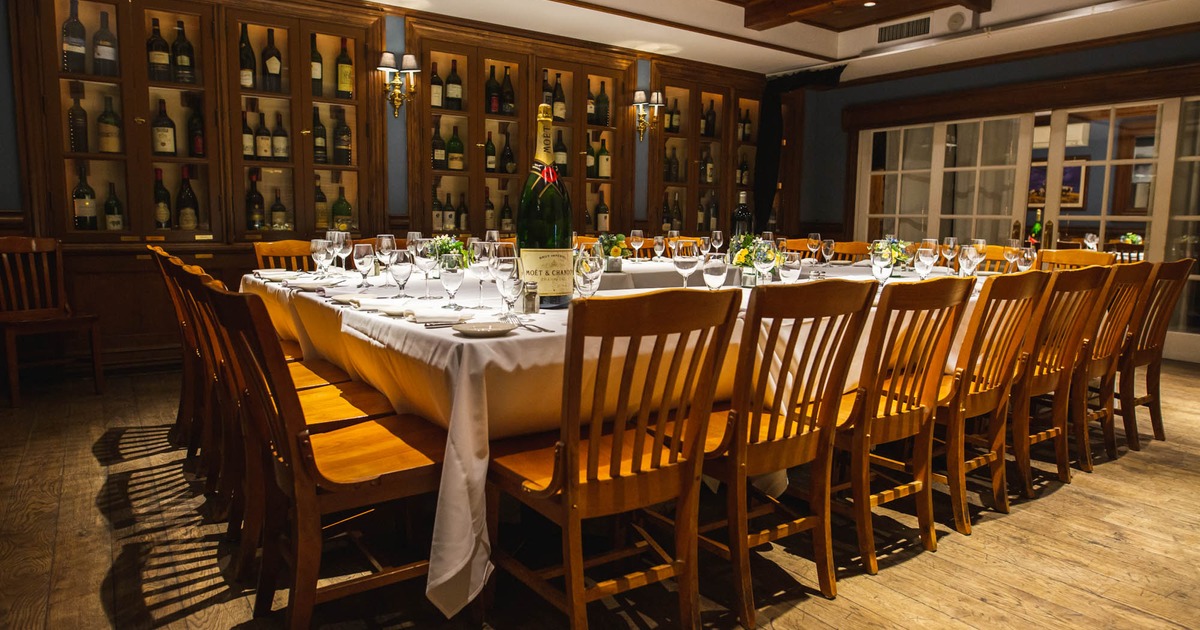 The Balthazar Room set up for a formal event or dinner