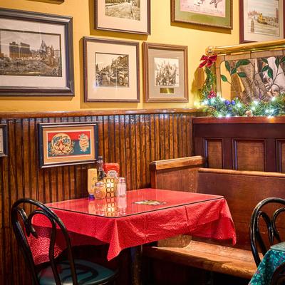 Interior, table ready for guests