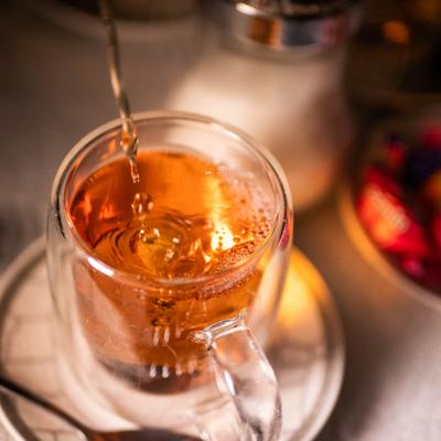A cup of mint tea.