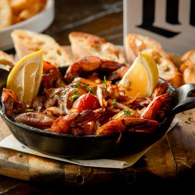 The garlic shrimp bowl.