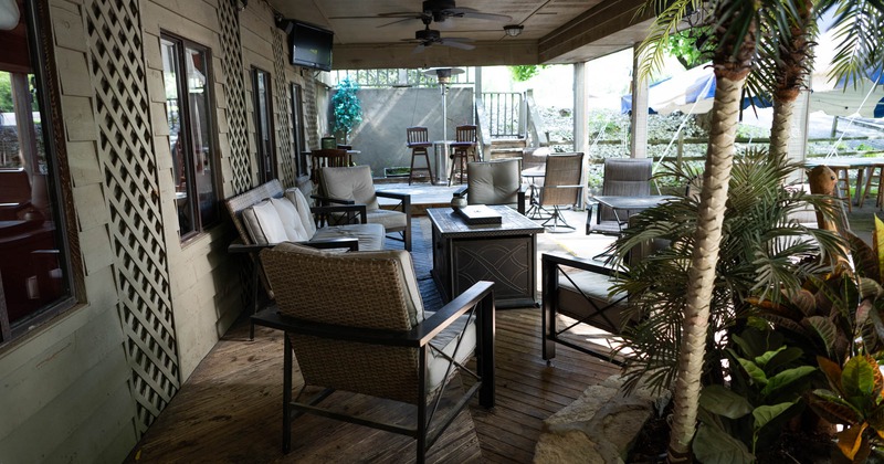 Outdoor, covered cozy area waiting for the guests