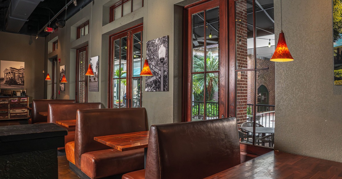 Interior, dining booths