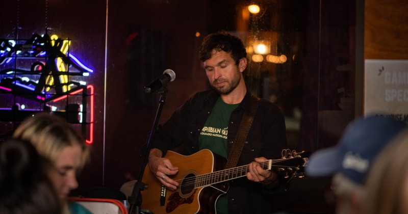 Guitar player performing