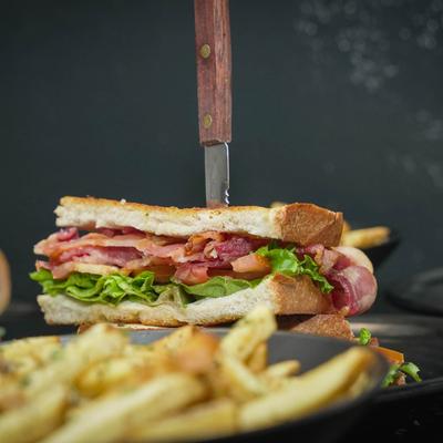 The BLT sandwich and fries.