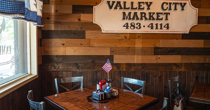 Rustic interior dining area