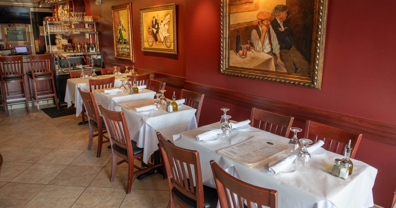 Interior, tables ready for guests