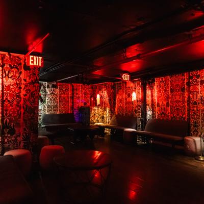 Interior, club seating area.