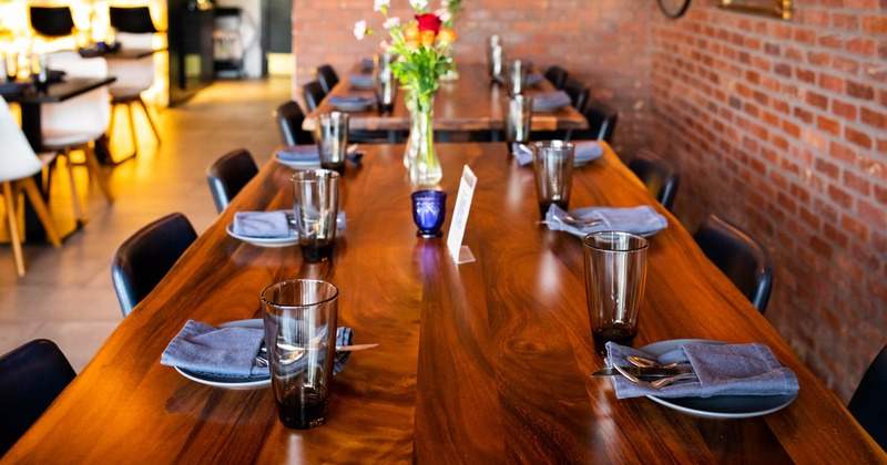 Tables and chairs ready for guests