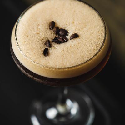 Espresso Martini with coffee bean garnish