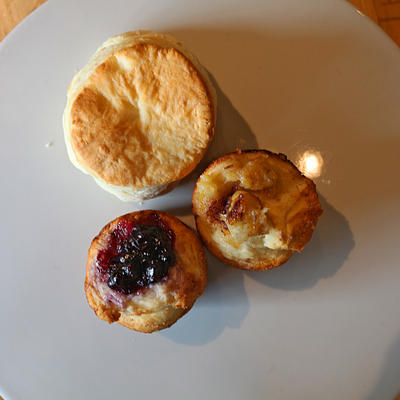 Three pastries closeup