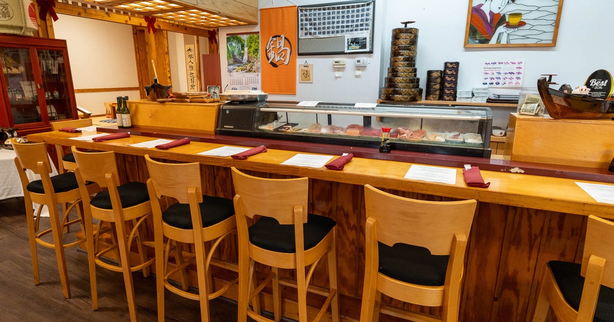 Interior, bar table with stools