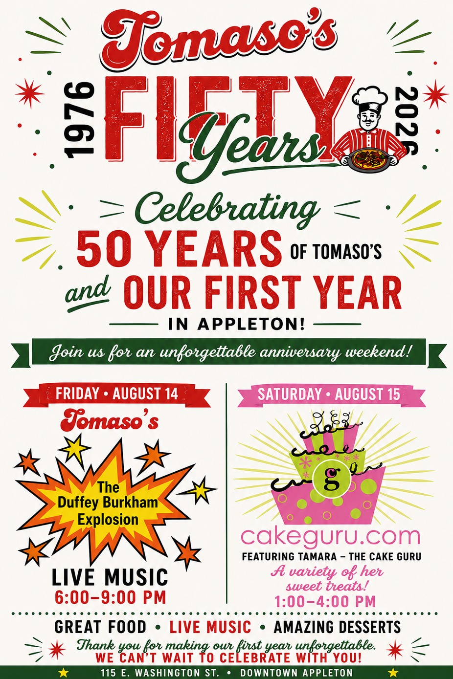 Celebrating 50 Years of Tradition & Our First Year in Appleton! event photo