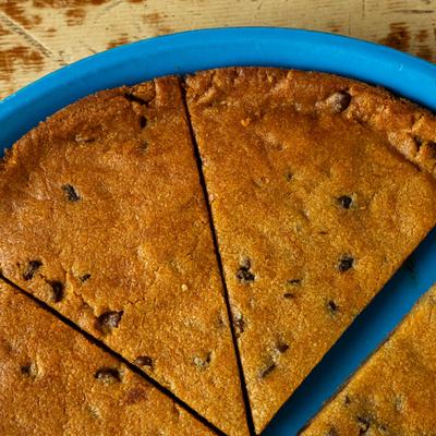 Chocolate Chip Pizza, close-up.