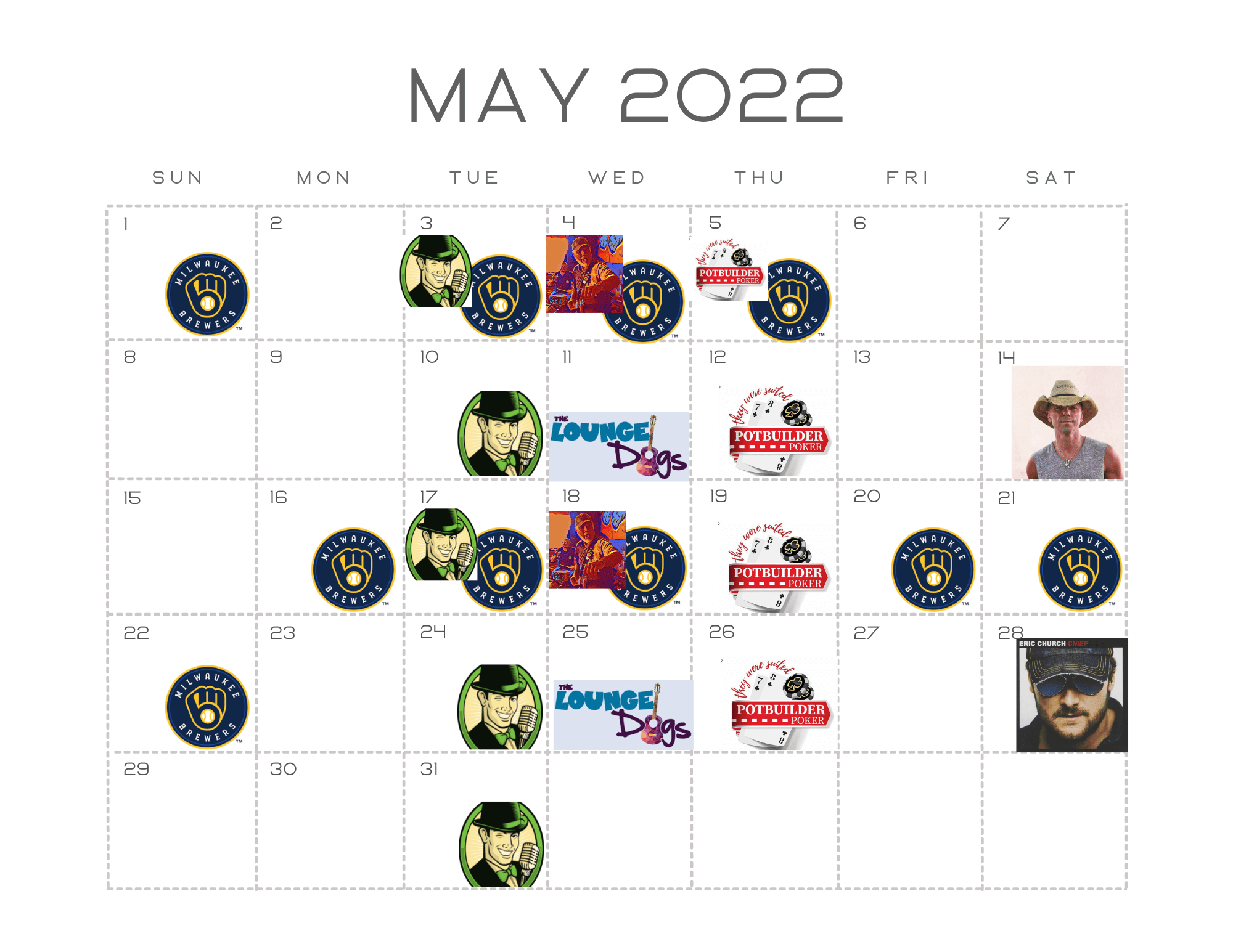 Events Calendar for May 2022
