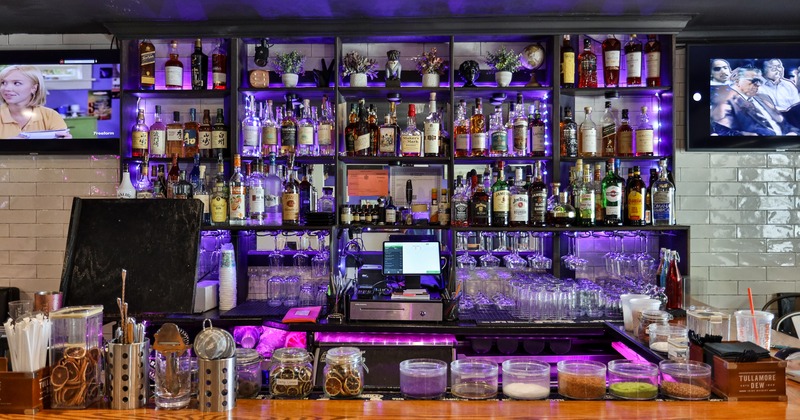 Interior, bar, drink rack