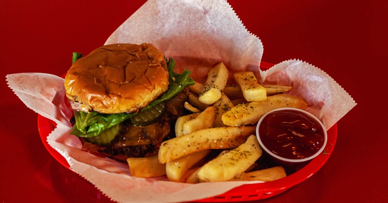 Double cheeseburger and fries