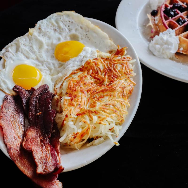 menu item 5 of 26, Bacon or Pit Ham Steak & Eggs* (GF)