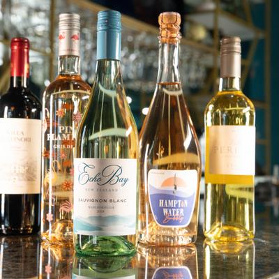 Various wine bottles.