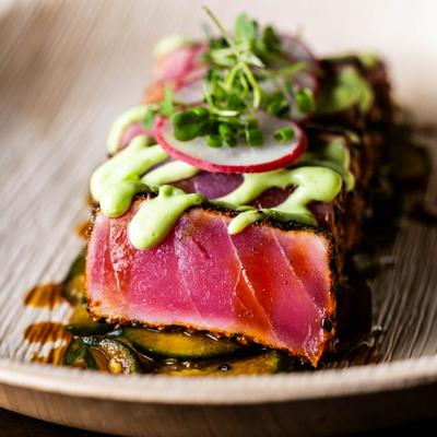 Seared sesame crusted tuna.