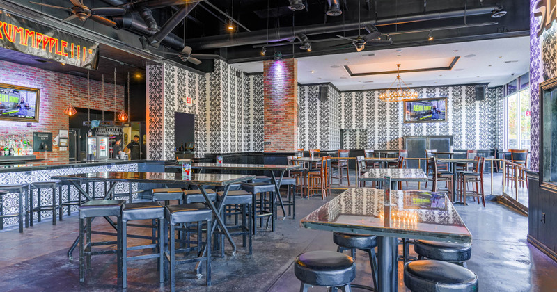 Interior, tables ready for guests