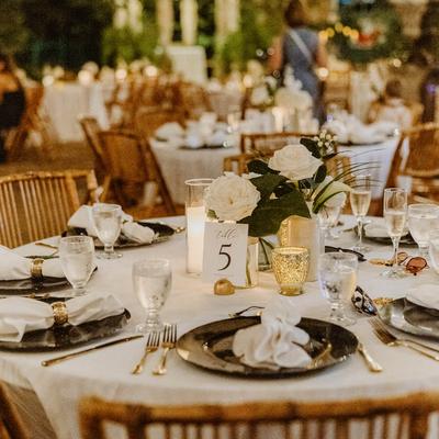 A set table for a reception.