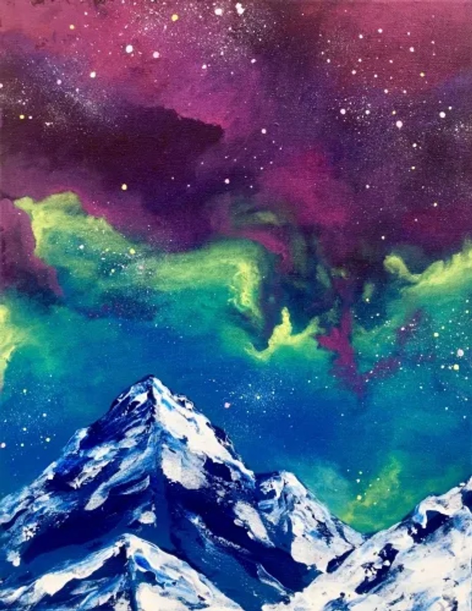 Paint Nite: Galaxy Mountain event photo