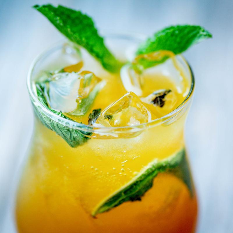 All mocktails share the same base. Flavor varies depending on the fruit or puree used. photo