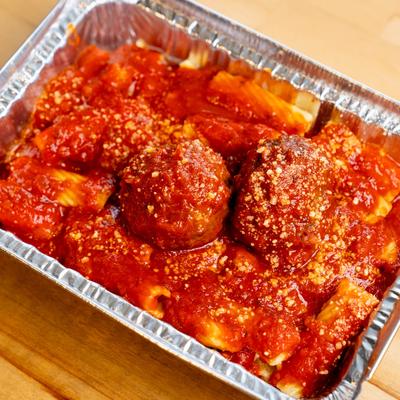 Rigatoni with Meatballs.