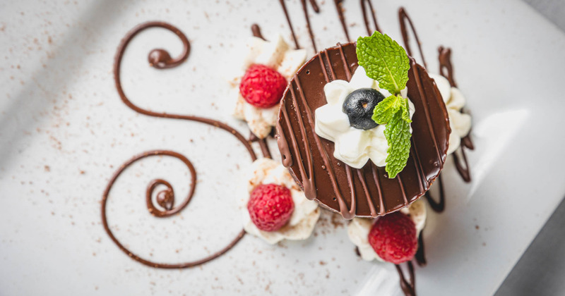 Chocolate Abuelita cake, top view