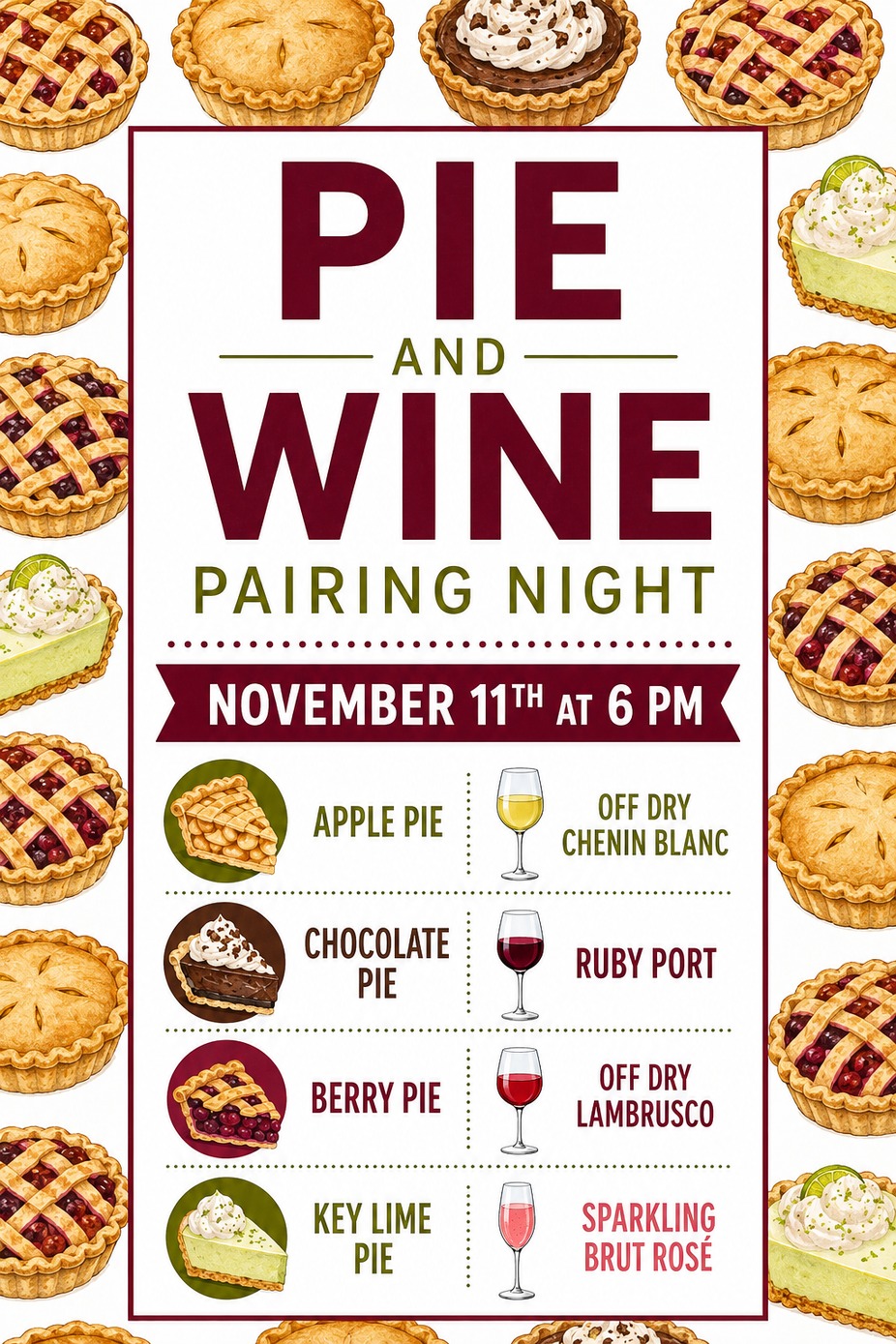 Pie & Wine Pairing Event event photo