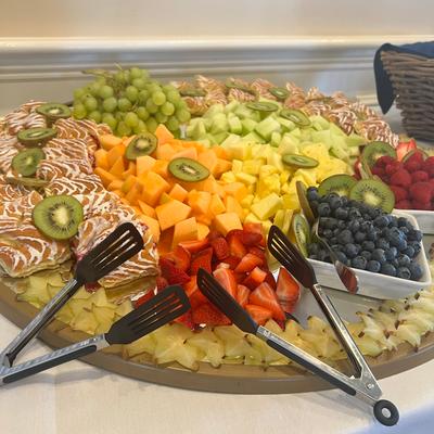 Fruit and pastry platter.