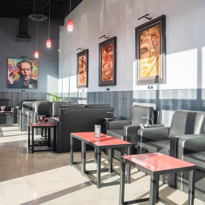 Interior, seating area.