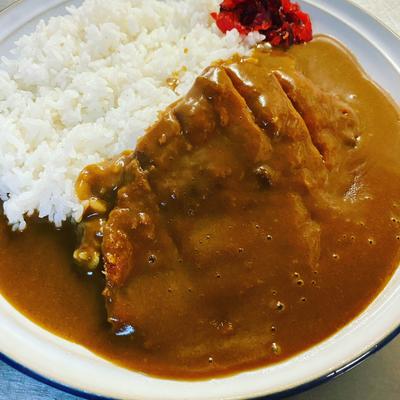 Pork Katsu, served with rice.