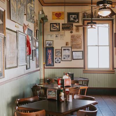 Interior, wall decorations in the back