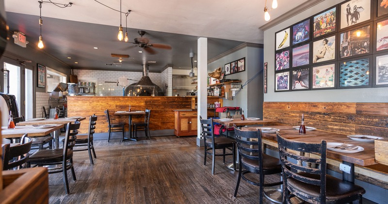 Interior, wide shot of dining area