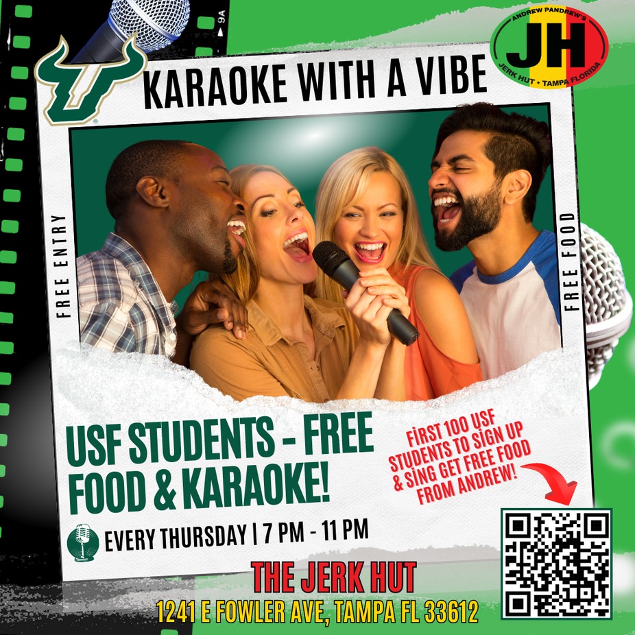 USF Students – Karaoke with a Vibe at Jerk Hut! 🎶 event photo