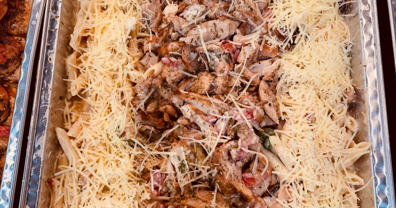 Meat dish with grated cheese on top