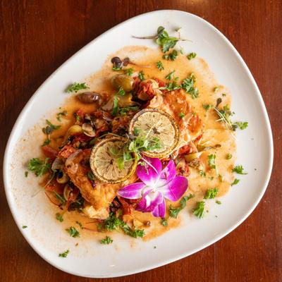 Mediterranean salmon fillet.