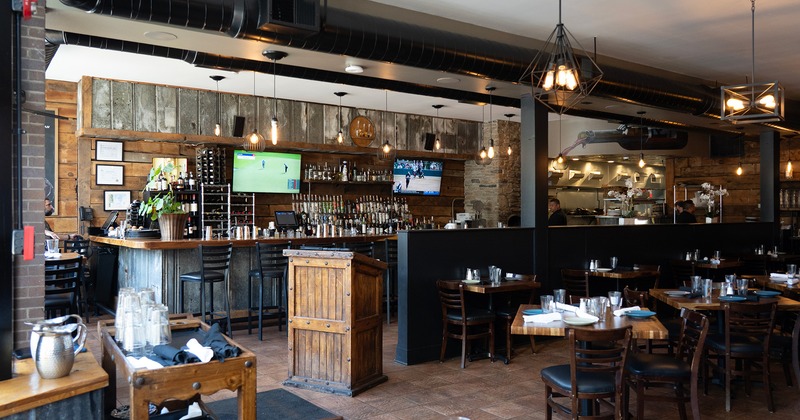 Nicely done interior dining area and bar