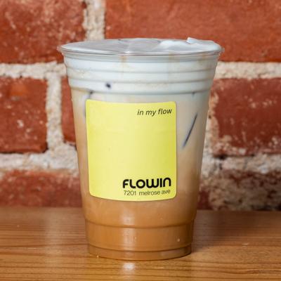 Lock In Latte topped with a thick layer of cold foam.