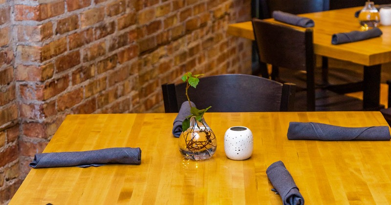 Interior, dining table closeup